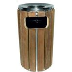 Arı Metal 2116 57 lt Ahşap Yuvarlak Çöp Kovası