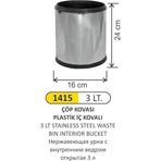 ARI METAL 3 LT ÇÖP KOVASI PASL.AÇIK İÇ KOVALI