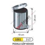 Arı Metal 3 lt Paslanmaz Pedallı Çöp Kovası