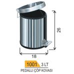 Arı Metal A1001 Pedallı Çöp Kovası
