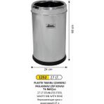 Arı Metal Çöp Kovası Çemberli Paslanmaz 27 Litre - Metal Gri