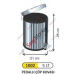 Arı Metal Gri 5 lt Paslanmaz Pedallı Çöp Kovası
