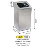 ARI METAL İMAJ ÇÖP KOVASI 79 LT 36X36X60+14
