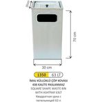ARI METAL KARE ÇÖP KOVASI KÜLLÜKLÜ 63 LİTRE