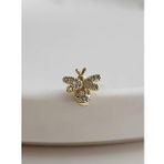 Arı Model Kıkırdak Piercing Tragus Helix Silver Gümüş ve Altın Gold Renk Küpe (Gold)