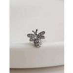 Arı Model Kıkırdak Piercing Tragus Helix Silver Gümüş ve Altın Gold Renk Küpe (Gümüş)