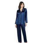 Arias Closet Lacivert İkili Saten Gecelik Pijama Takımı 7647