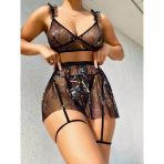 Arias Closet Parlama Detaylı Mini Tül Gecelik