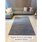 Aries Home Tavşan Tüyü Antrasit Yumuşak Makinada Yıkanabilir Kaymaz Kalın Dekoratif Post Halı ANTRASİT 100 x 250