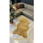 Aries Home Tavşan Tüyü Camel Yumuşak Makinada Yıkanabilir Kaymaz Ve Toplanmaz Süet Taban Post Halı 80 x 300 CAMEL