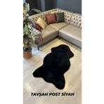 Aries Home Tavşan Tüyü Siyah Yumuşak Makinada Yıkanabilir Kaymaz Ve Toplanmaz Süet Taban Post Halı 160 x 200 SİYAH