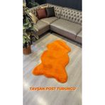 Aries Home Tavşan Tüyü Turuncu Yumuşak Makinada Yıkanabilir Kaymaz Ve Toplanmaz Süet Taban Post Halı 120 x 160 TURUNCU