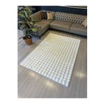 Aries Home Tavşan Tüyü Yumuşak Keçeleşmez Dekoratif Bubble İthal Kalite Post Halı Krem 100 x 250