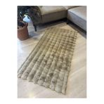 Aries Home Tavşan Tüyü Yumuşak Keçeleşmez Dekoratif Bubble İthal Kalite Post Halı Vizon 100 x 400