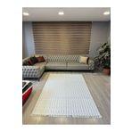 Aries Home Tavşan Tüyü Yumuşak Keçeleşmez Kaymaz Dekoratif Bella İthal Kalite Post Halı Beyaz 80 x 250