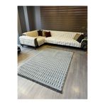 Aries Home Tavşan Tüyü Yumuşak Keçeleşmez Kaymaz Dekoratif Bella İthal Kalite Post Halı Gri 100 x 200
