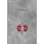 Aries Zodiac Journal – Dotted Notebook | Silver & Burgundy Cover | 6x9 in Softcover