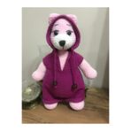 Ariestasarım KAPİŞONLU TULUMLU AMİGURİMİ PEMBE AYICIK PEMBE