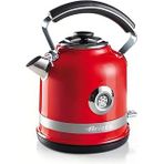 Ariete Moderna Su Isıtıcı Kırmızı 2854/00 - Kettle 1,7 Lt, 2000 Watt, Paslanmaz Çelik Gövde, Su Sıcaklığını Gösteren Termometre, 360° Kablosuz Taban