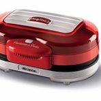 Ariete Party Time Hamburger Makinesi Kırmızı 0205/00 - Hamburger Maker, 1200 Watt, Çift Yapışmaz Plakalar, Aynı Anda Üst Plakada 2 Sandviç Ekmeği Isıtma, Alt Plakada Köfte Pişirme Özelliği