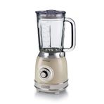 Ariete Vintage Cam Blender Bej 0583/03-1,5 Litre Kapasiteli Cam Sürahi, 4 Hız Kademesi, Pulse Özelliği ve Buz kırma Fonksiyonu, 4 Paslanmaz Çelik Bıçak ile Güçlü Performans