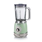 Ariete Vintage Cam Blender Yeşil 0583/04-1,5 Litre Kapasiteli Cam Sürahi, 4 Hız Kademesi, Pulse Özelliği ve Buz kırma Fonksiyonu, 4 Paslanmaz Çelik Bıçak ile Güçlü Performans
