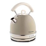 Ariete Vintage Dom Su Isıtıcı Bej 2877/03 - Retro Kettle, 2000 Watt, 1,7 Litre, Kablosuz 360° Dönebilen Taban, Su Seviye Göstergesi, Çıkarılabilir Kireç Önleyici Filtre