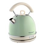 Ariete Vintage Dom Su Isıtıcı Yeşil 2877/04 - Retro Kettle, 2000 Watt, 1,7 Litre, Kablosuz 360° Dönebilen Taban, Su Seviye Göstergesi, Çıkarılabilir Kireç Önleyici Filtre, Otomatik Kapanma
