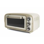 Ariete Vintage Fırın Bej 0979/03 - Pizza Fırını, 1380 Watt, 18 Litre Kapasite, 3 Pişirme Fonksiyonu, Paslanmaz Çelik Hazne, Çift Cam, 230°C ye Kadar Sıcaklık, Kolay Temizleme