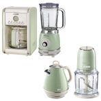 Ariete Vintage Yeşil Blender-Rondo-Kettle ve Filtre Kahve Makinesi Seti