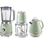 Ariete Vintage Yeşil Cam Blender-Rondo ve 1.7 lt Kettle Seti