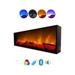 Arif Şömine Dekoratif Yapay Elektrikli Şömine - 120x35x15 Cm - Farklı Renk Mod'ları, Kumandalı, Bluetooth