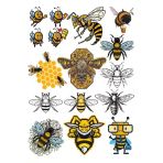 Arılar Sticker Set 6 15 Parça Telefon, Tablet, Defter, Laptop Sticker