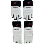 Arıma Taekwondo Müsabaka Eldiven-Ayaküstü Koruyucu Ikili Set - Siyah - Beyaz - XL