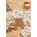 Arin Baby 10'LU AYICIKLI MÜSLİN ERKEK BEBEK HASTANE ÇIKIŞ SETİ/10'LU AYICIKLI MÜSLİN YENİDOĞAN ZIBIN SET