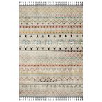 Arina Mavi Geometrik Bambu Makinada Yıkanabilir Kaymaz Taban Dijital Makine Baskı Salon Halı-I-Mvh-Zen-Z-4127-160x200