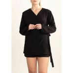 Arinnaside Kadın Günlük ve Yazlık Kısa Kruvaze Kimono - 000-Siyah - S - M