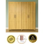 Arion Kids Alin Wood Mdf 4 Kapaklı Genç Odası Dolabı Doğal Görünüm 1 Parça Sıcak Renk - Montajsız