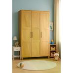 arionkids ARIONDLP187 Alin Wood 3 Kapaklı Genç Odası Dolabı | Direkt Mdf | Rehau Kaplama | Ağaç Ayaklı Gardırop