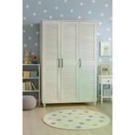 arionkids ARIONDLP47 Pera 3 Kapaklı Çekmeceli Dolap | %100 Mdf | Rehau Kapaklı | Çekmeceli | Ağaç Ayaklı | Panjur Kapaklı