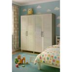 arionkids ARIONGNCDLPR115 Pera 4 Kapaklı Çekmeceli Dolap | %100 Mdf | Rehau Kapaklı | Çekmeceli | Ağaç Ayaklı | Panjur Kapaklı