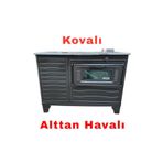 Arısoy Paris Mat Siyah Emaye Fırınlı Antrasit Kuzine Uyuyan Alttan Havalı Soba
