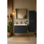 Arista 80 Cm Antrasit Mdf, Seramik Lavabo,alt, Üst Ve Boy Dolaplı Antrasit
