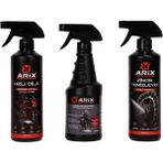 Arix 3'lü Motosiklet Temizlik ve Bakım Seti | Yağ Temizleyici, Zincir Temizleyici, Hızlı Cila