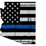 Arizona Tattered Thin Blue line us Flag Honoring Our Men & Women of Law Enforcement car Sembol Sticker Çıkartma Kalıp Kesim Vinil Pencere Bilgisayar - ABD'de Üretilmiştir ve Gönderilir