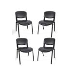 Arj I Office Furniture & Desing Siyah Ofis Büro Bekleme Misafir Form Koltuğu Sandalyesi 4Lü 00712