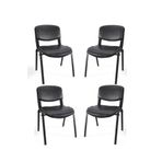 Arj I Office Furniture & Desing Siyah Ofis Büro Bekleme Misafir Form Koltuğu Sandalyesi 4lü 008