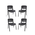 Arj I Office Furniture & Desing Siyah Ofis Büro Bekleme Misafir Form Koltuğu Sandalyesi 4Lü 009