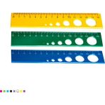 Ark 15 cm Çok Fonksiyonlu Renkli Cetvel ve Daire Şablonu Seti - 5 Adet - Çok Renkli