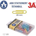 Ark 3A Pvc Kaplı Renkli Ataş Seti 28 mm 2 Adet - Çok Renkli